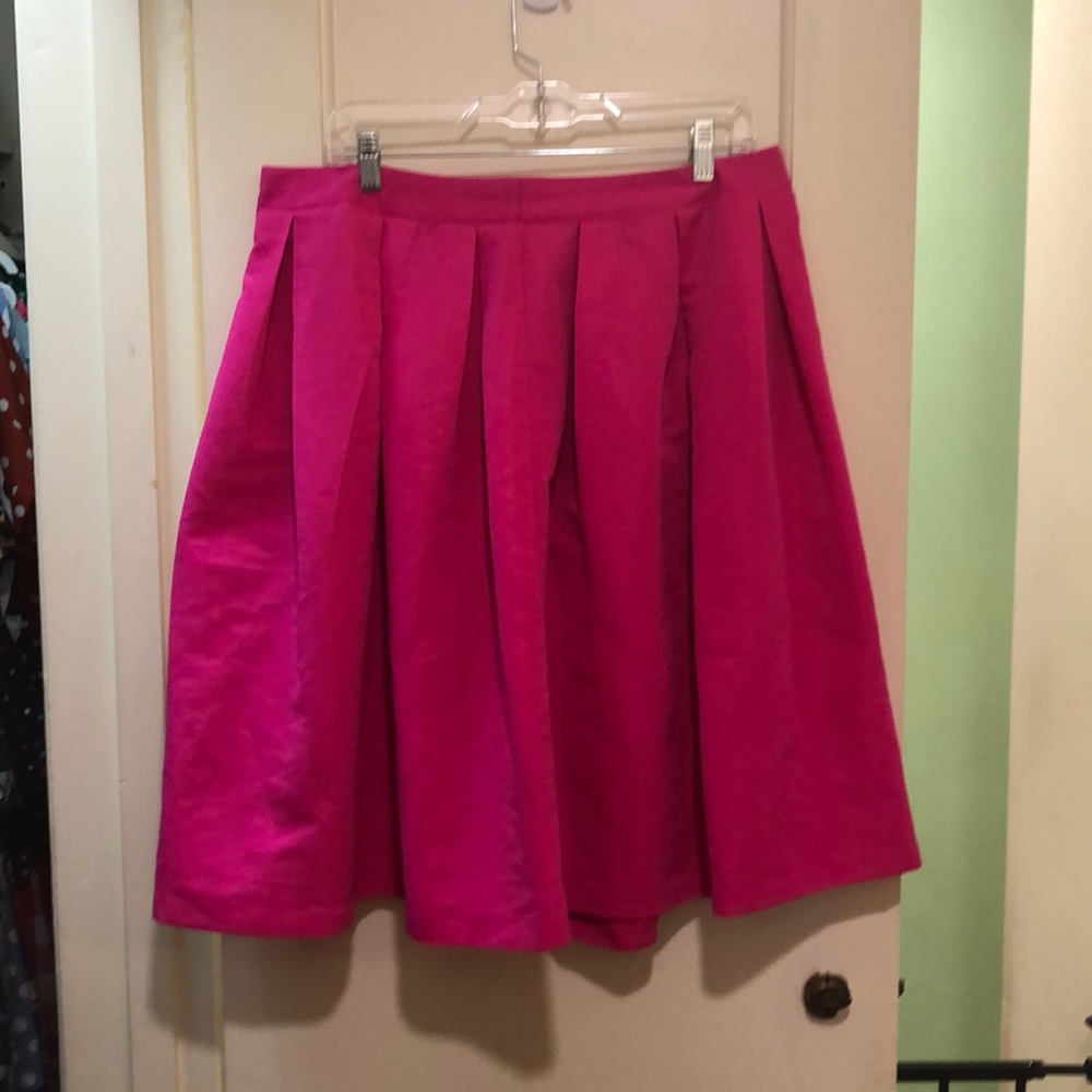 Hot pink midi skirt